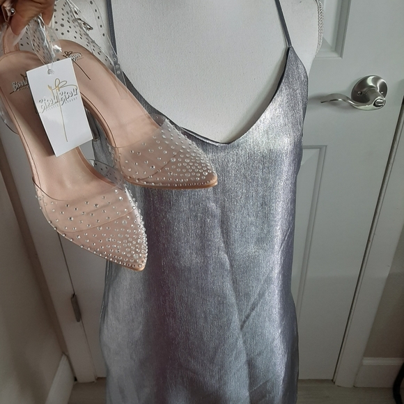 Topshop silver party mini dress 6 - Picture 3 of 10